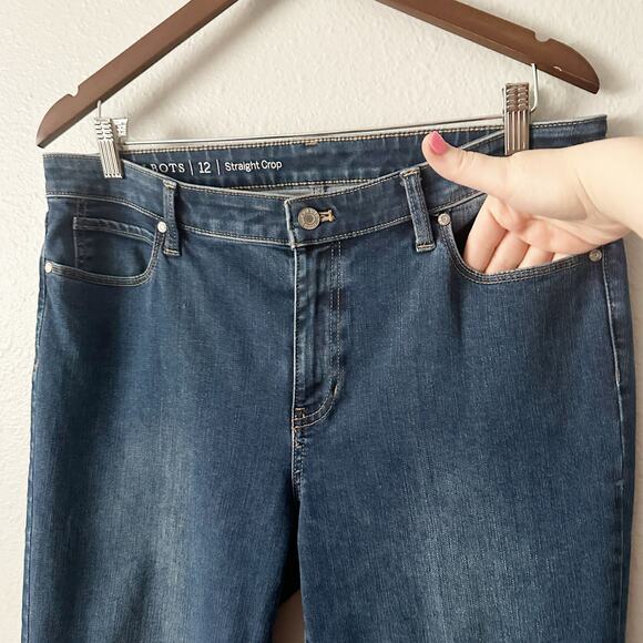 Talbots Straight Crop Jeans Romy Wash Dark Blue Women’s Size 12 - Picture 3 of 10